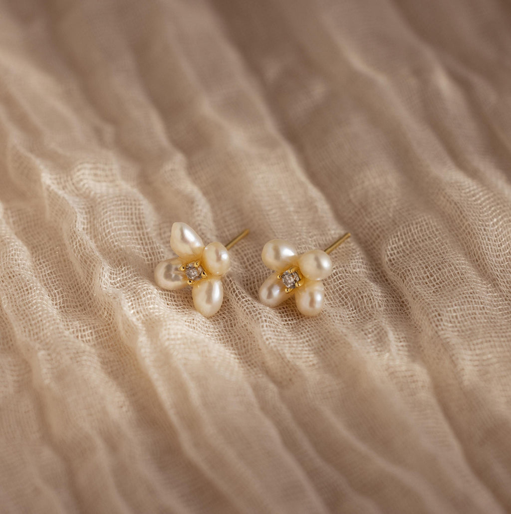 Pearl Flower Studs
