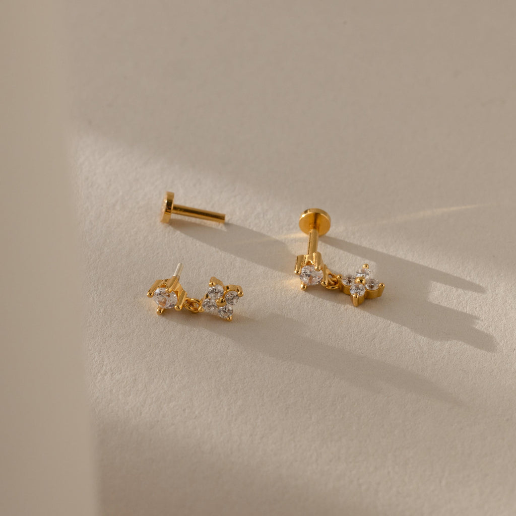Ivy Flower Flat Back Studs