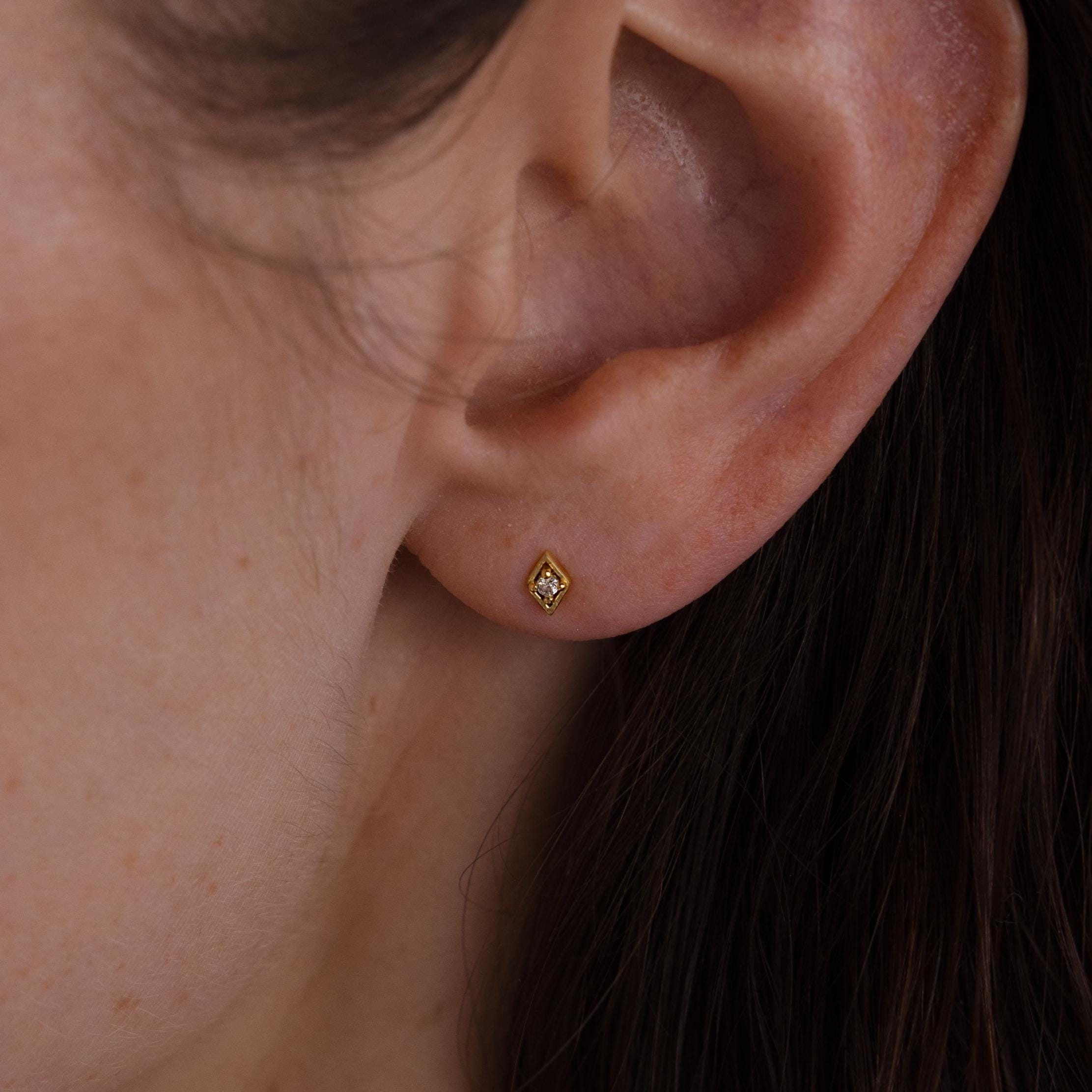 Geometric Birthstone Flat Back Studs