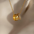 Pave Duo Circle Necklace