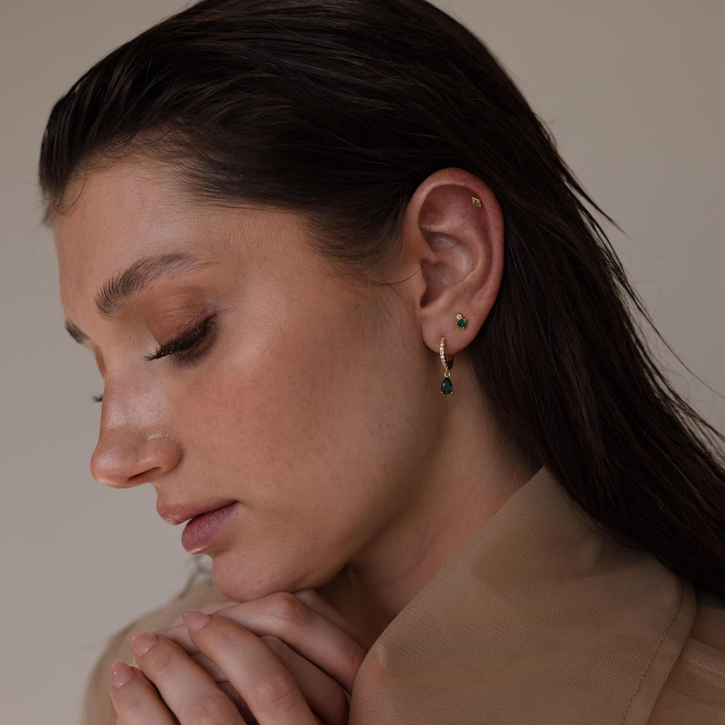 Geometric Birthstone Flat Back Studs