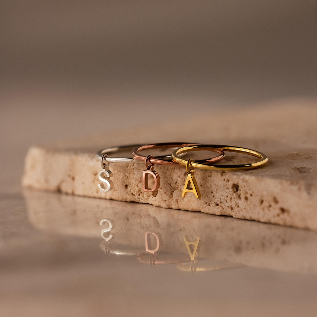 Dainty Initial Drop Ring