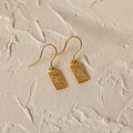 Rectangle Birth Flower Earrings