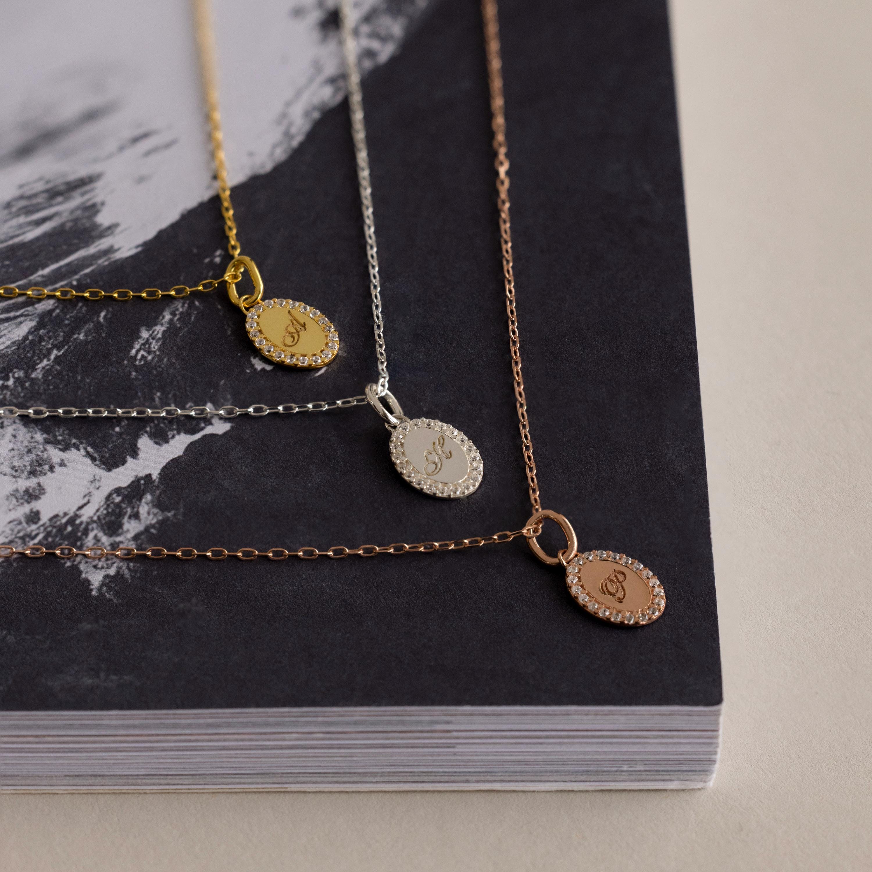 Pave Initial Pendant Necklace