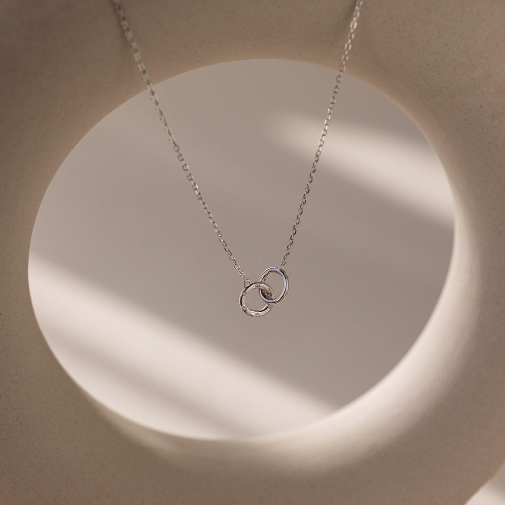 Pave Interlocking Circle Necklace