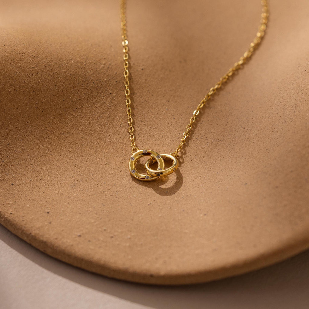 Pave Interlocking Circle Necklace