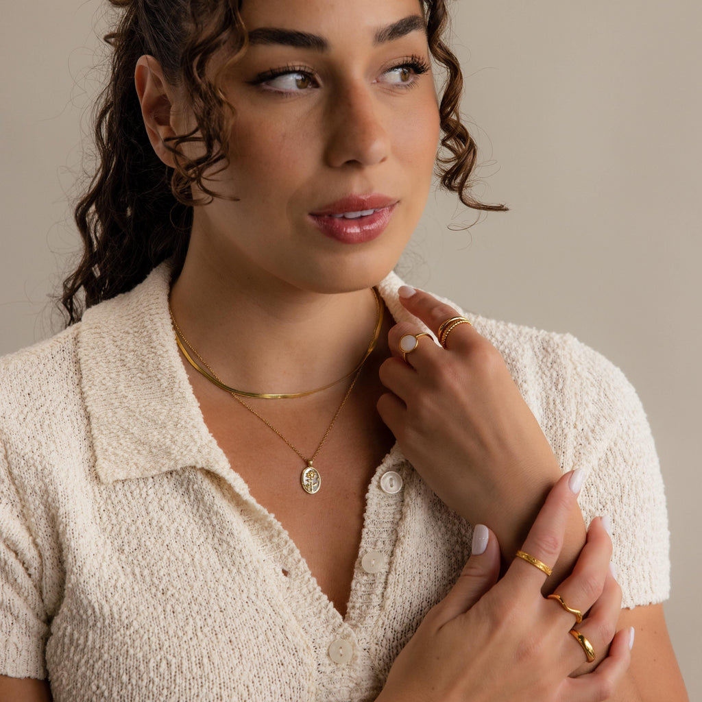 Pearl Flower Birthstone Necklace