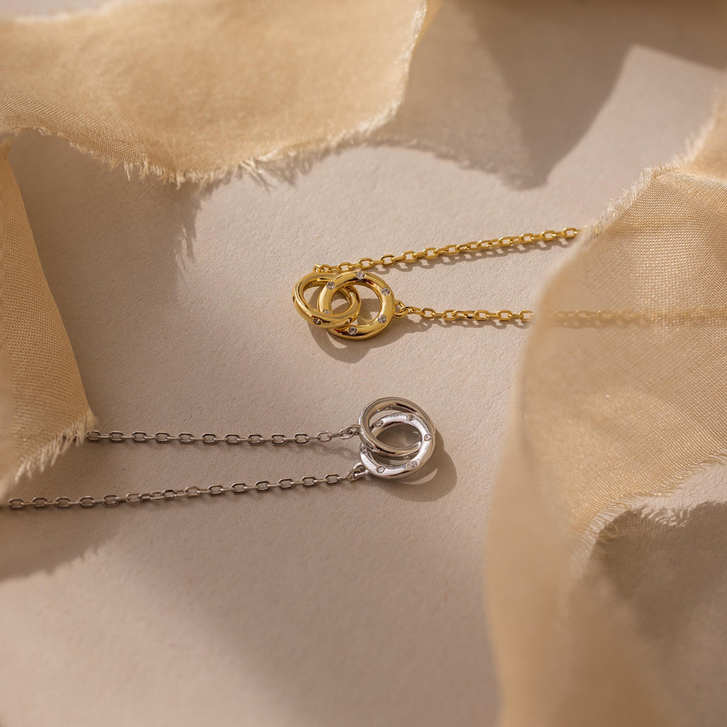 Pave Interlocking Circle Necklace