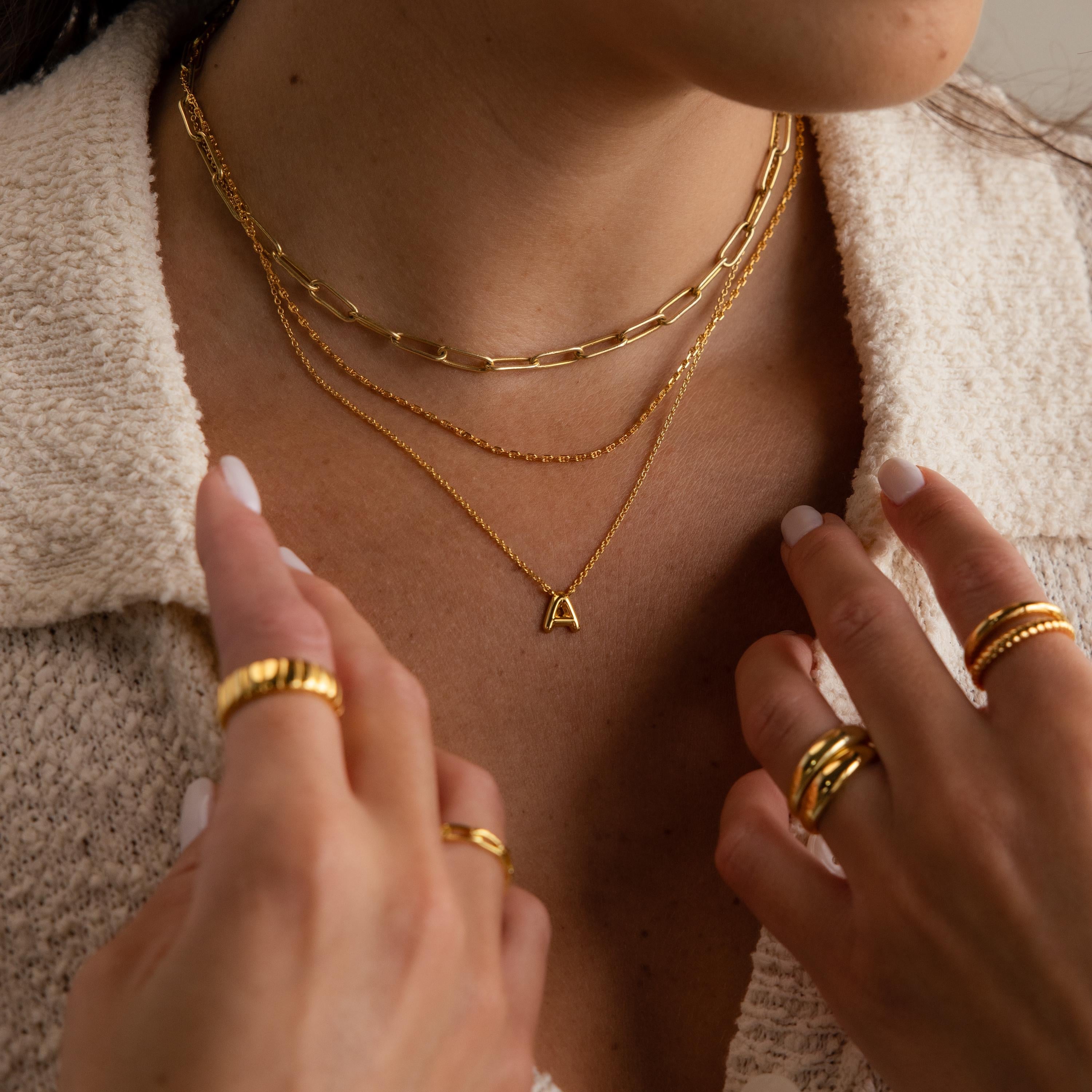 Dainty Bubble Letter Necklace