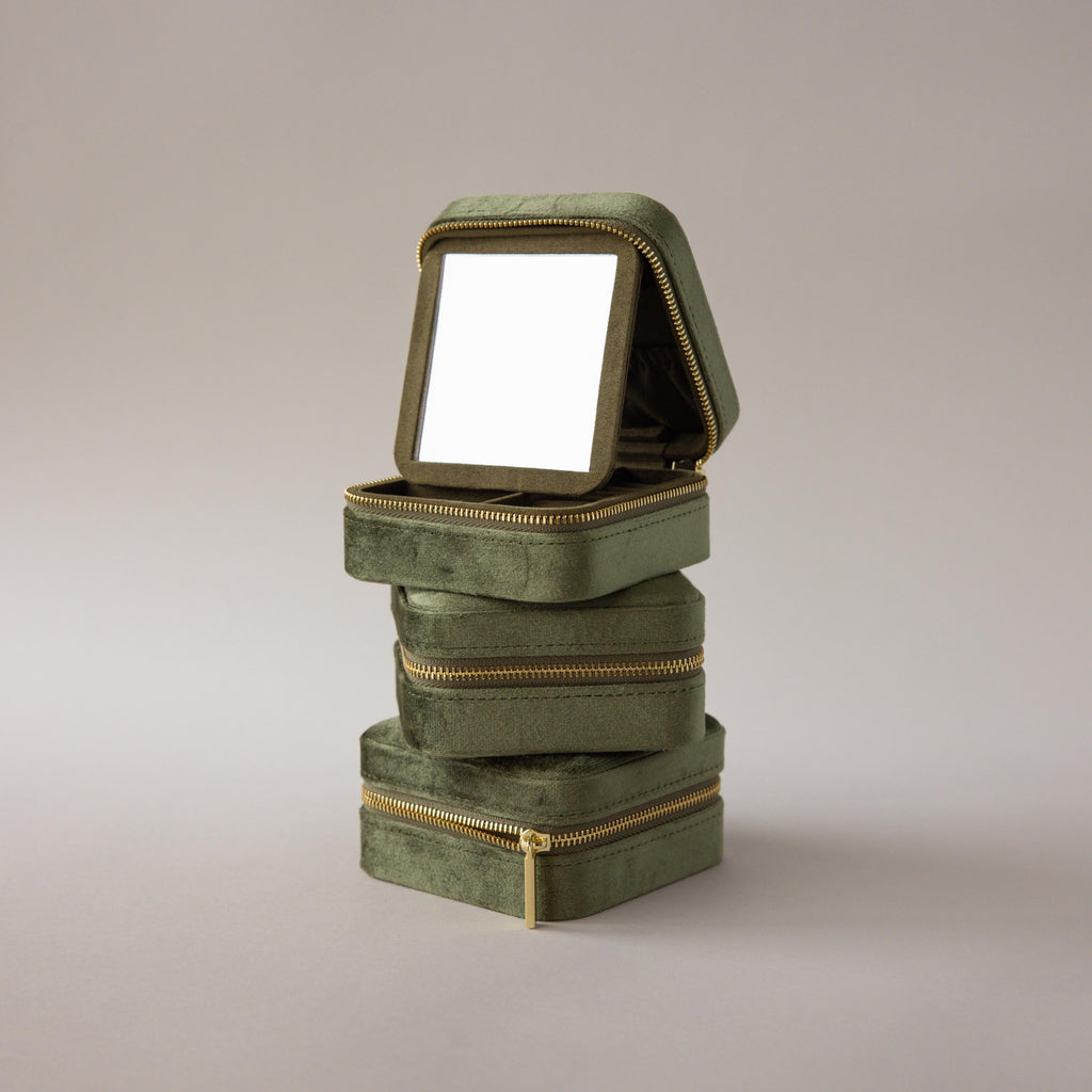 Velvet Mirror Jewelry Box