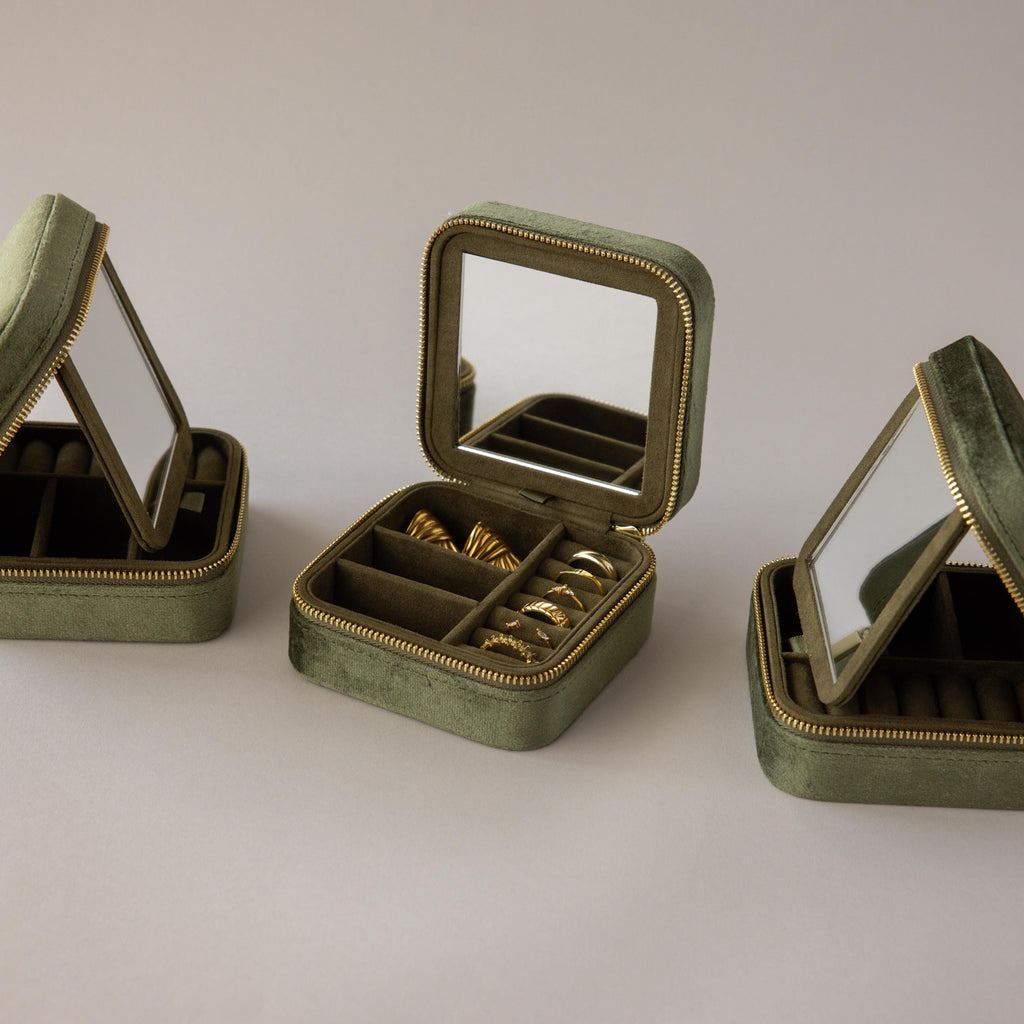 Velvet Mirror Jewelry Box