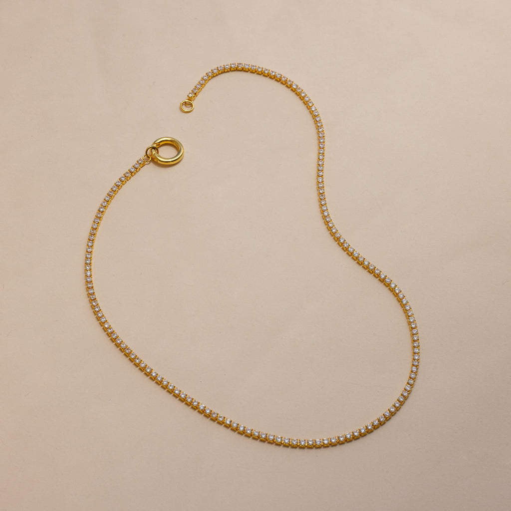 Diamond Tennis Clasp Necklace