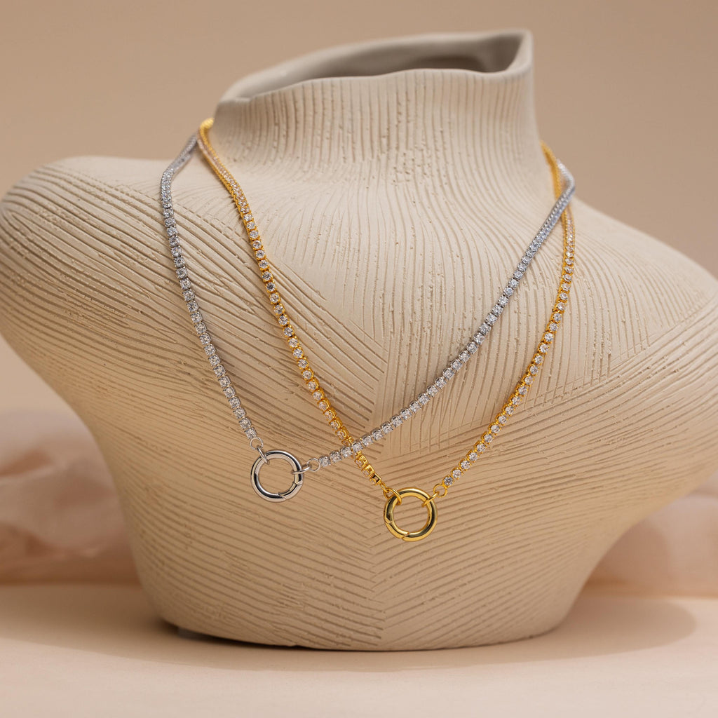 Diamond Tennis Clasp Necklace