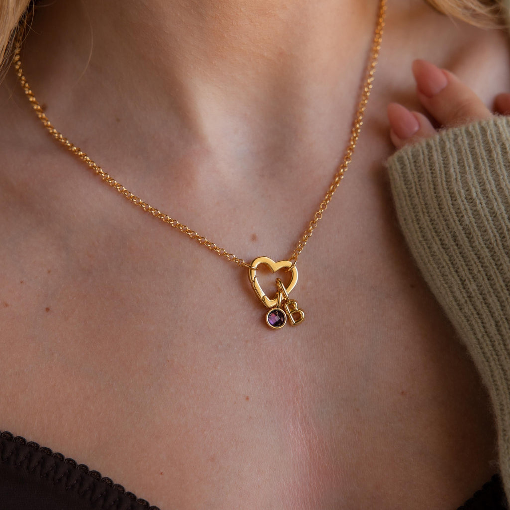 Rolo Heart Clasp Necklace