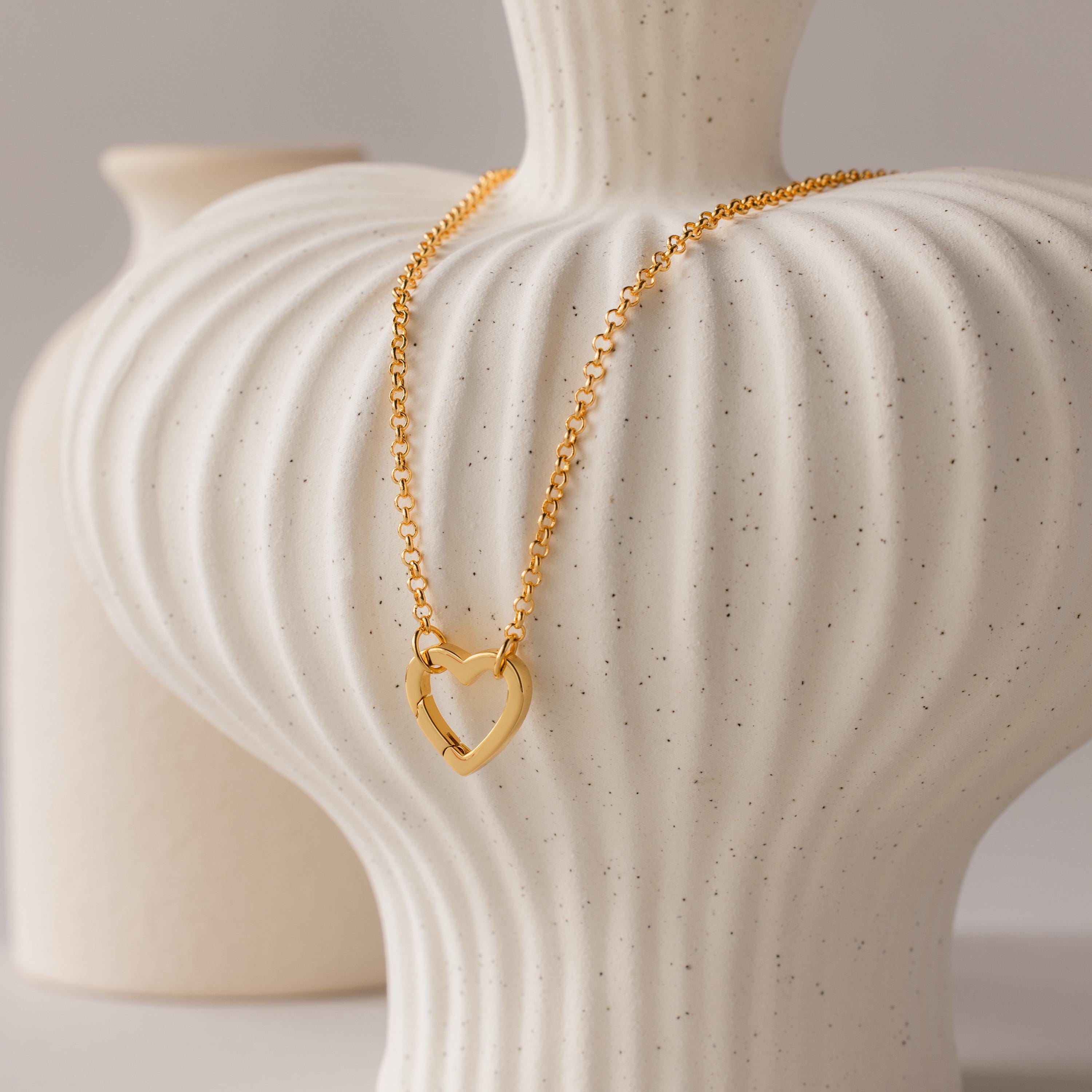 Rolo Heart Clasp Necklace