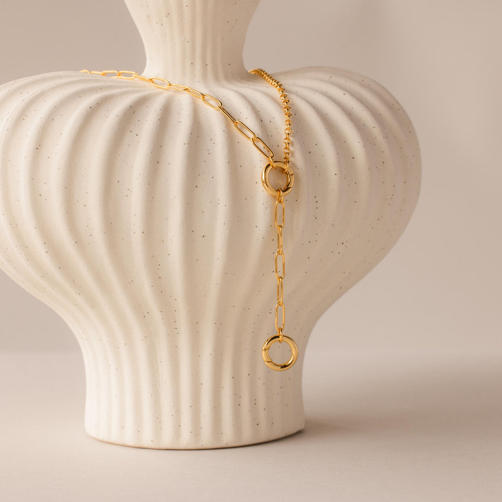 Rolo Lariat Paperclip Clasp Necklace