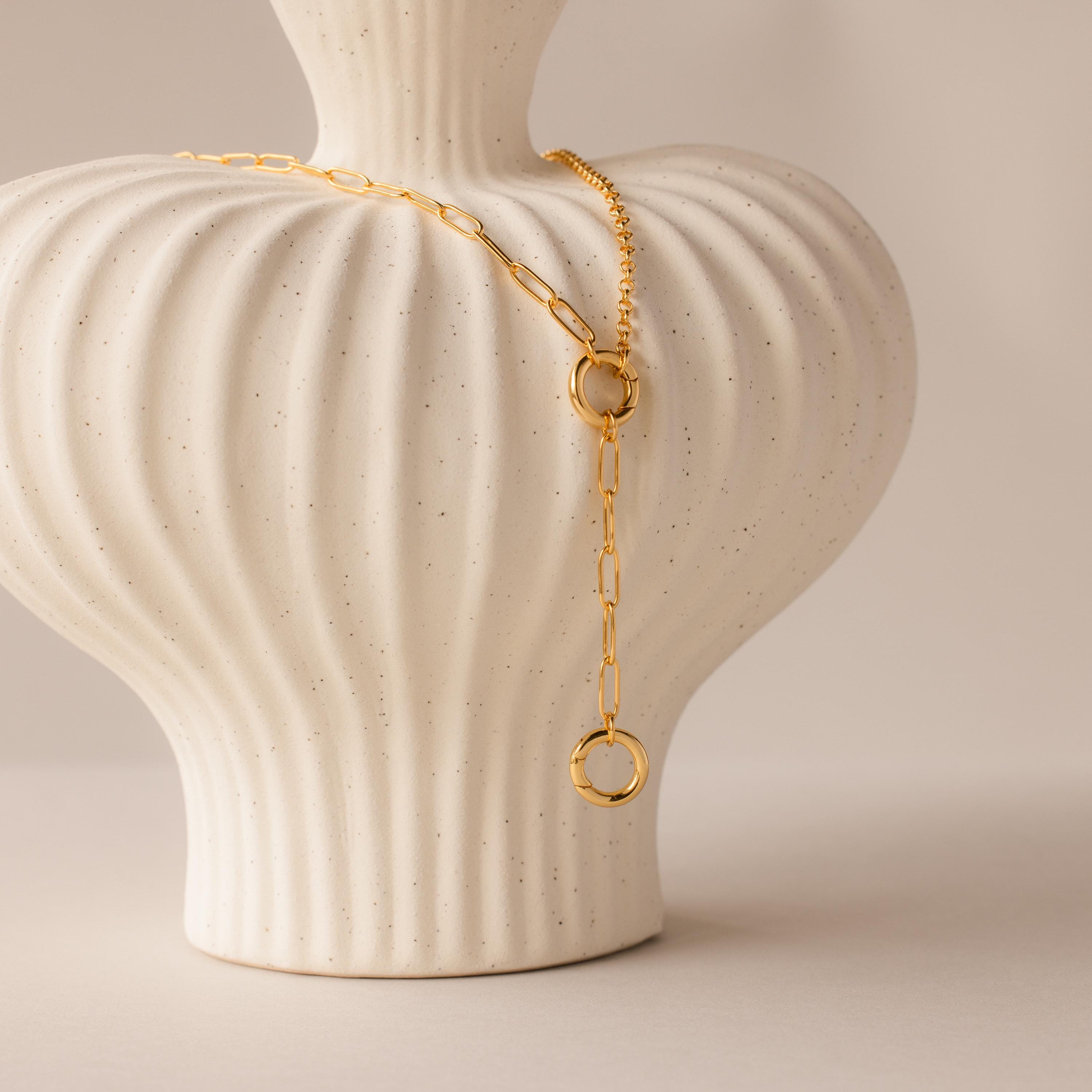 Rolo Lariat Paperclip Clasp Necklace