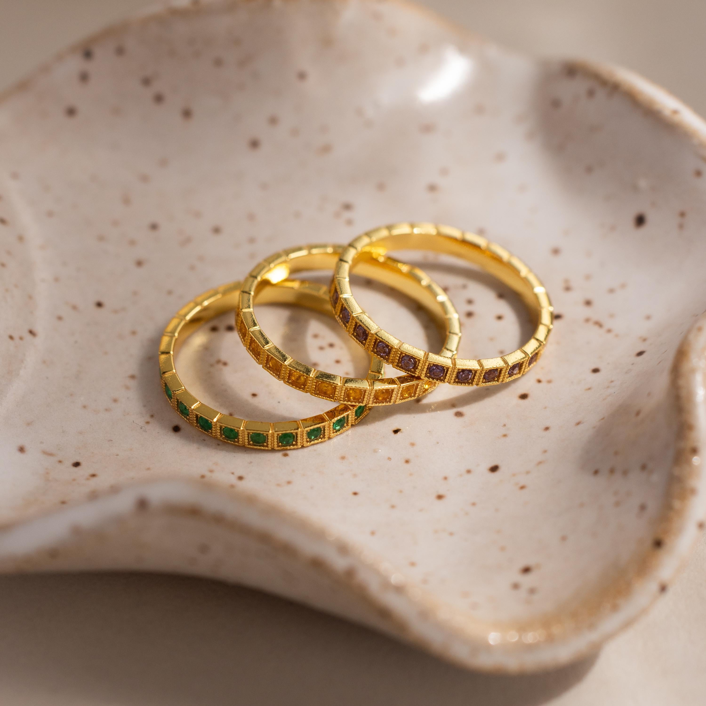 Art Deco Birthstone Eternity Ring
