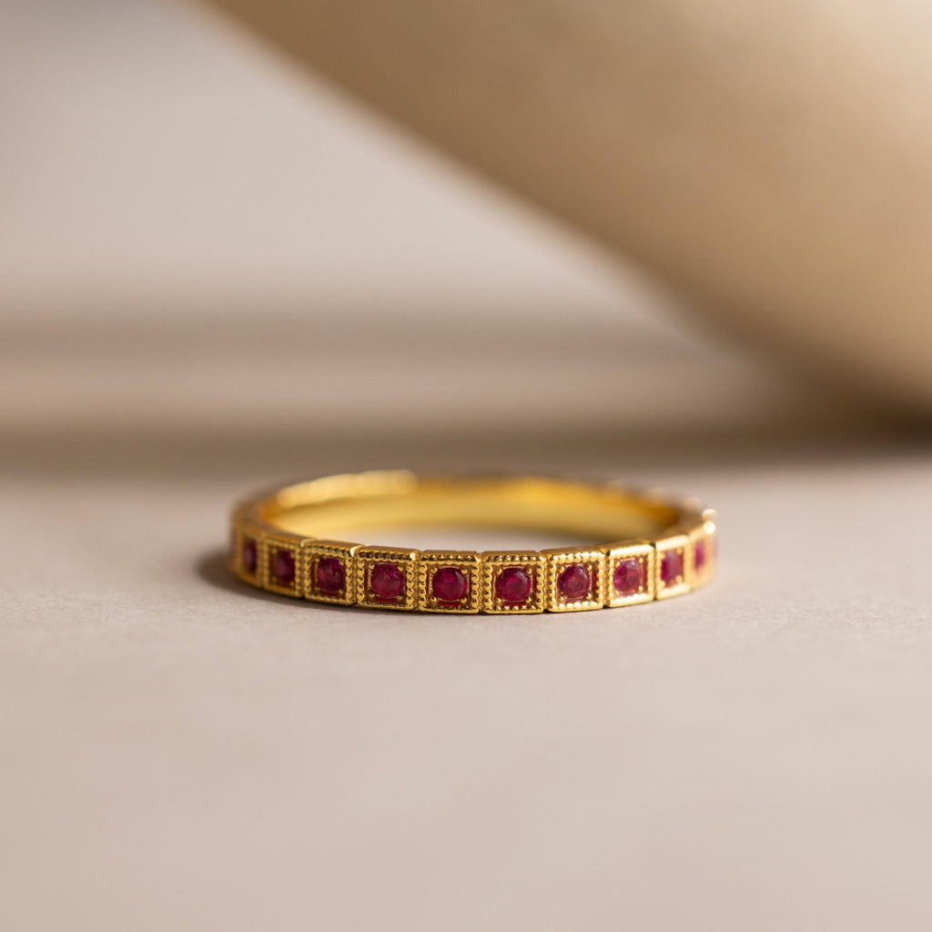 Art Deco Birthstone Eternity Ring