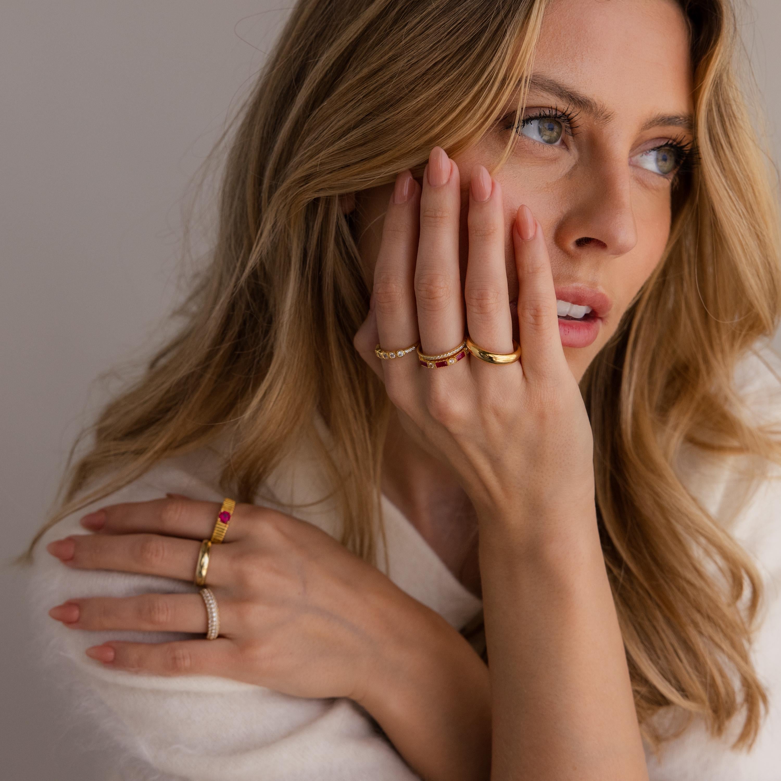 Mixed Art Deco Birthstone Ring