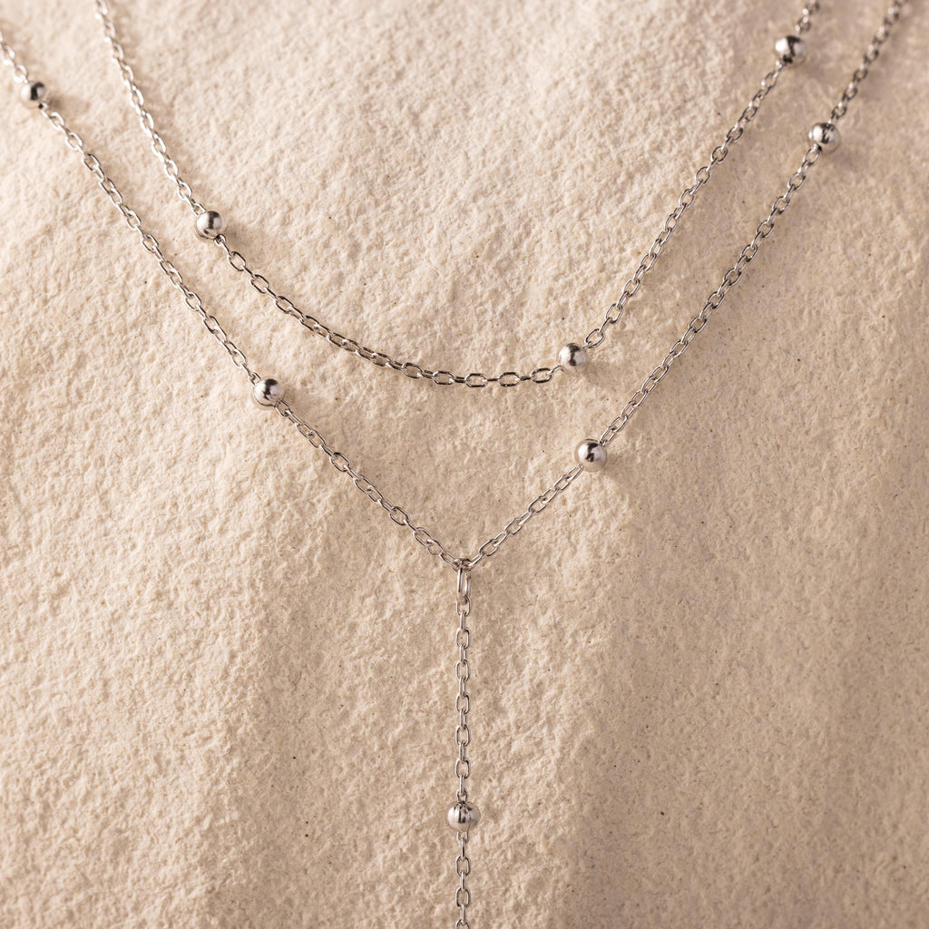 Duo Satellite Lariat Necklace