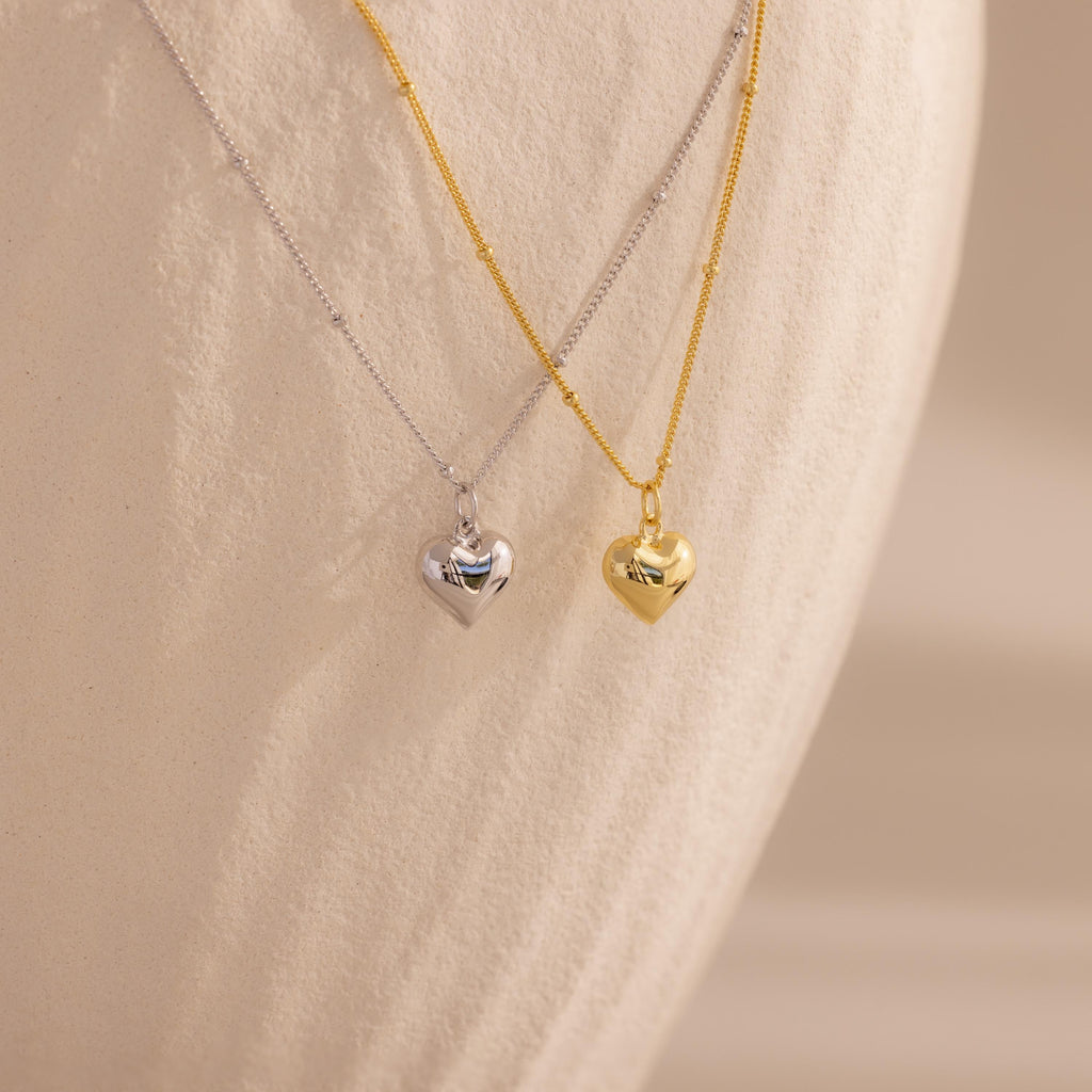 Puff Heart Charm Necklace