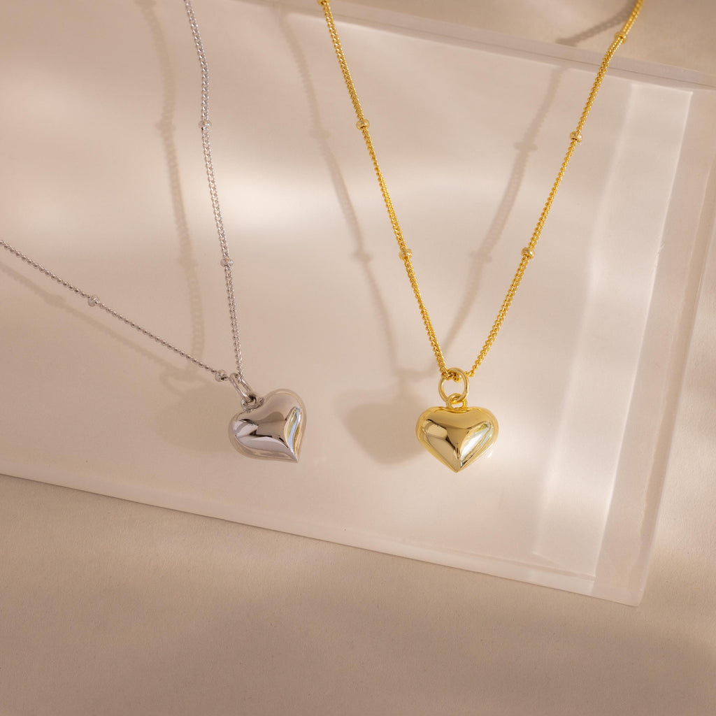 Puff Heart Charm Necklace