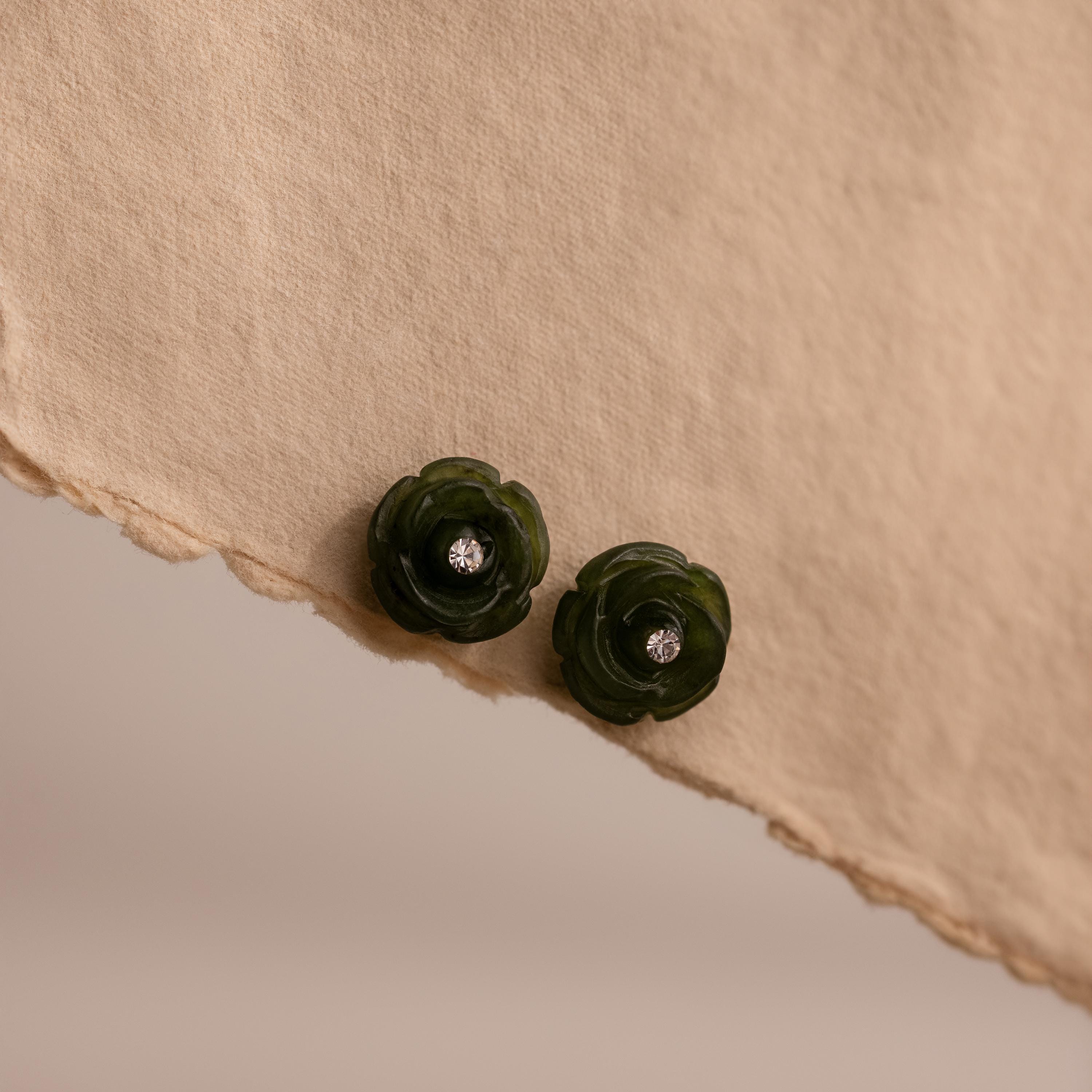 Jade Rose Studs