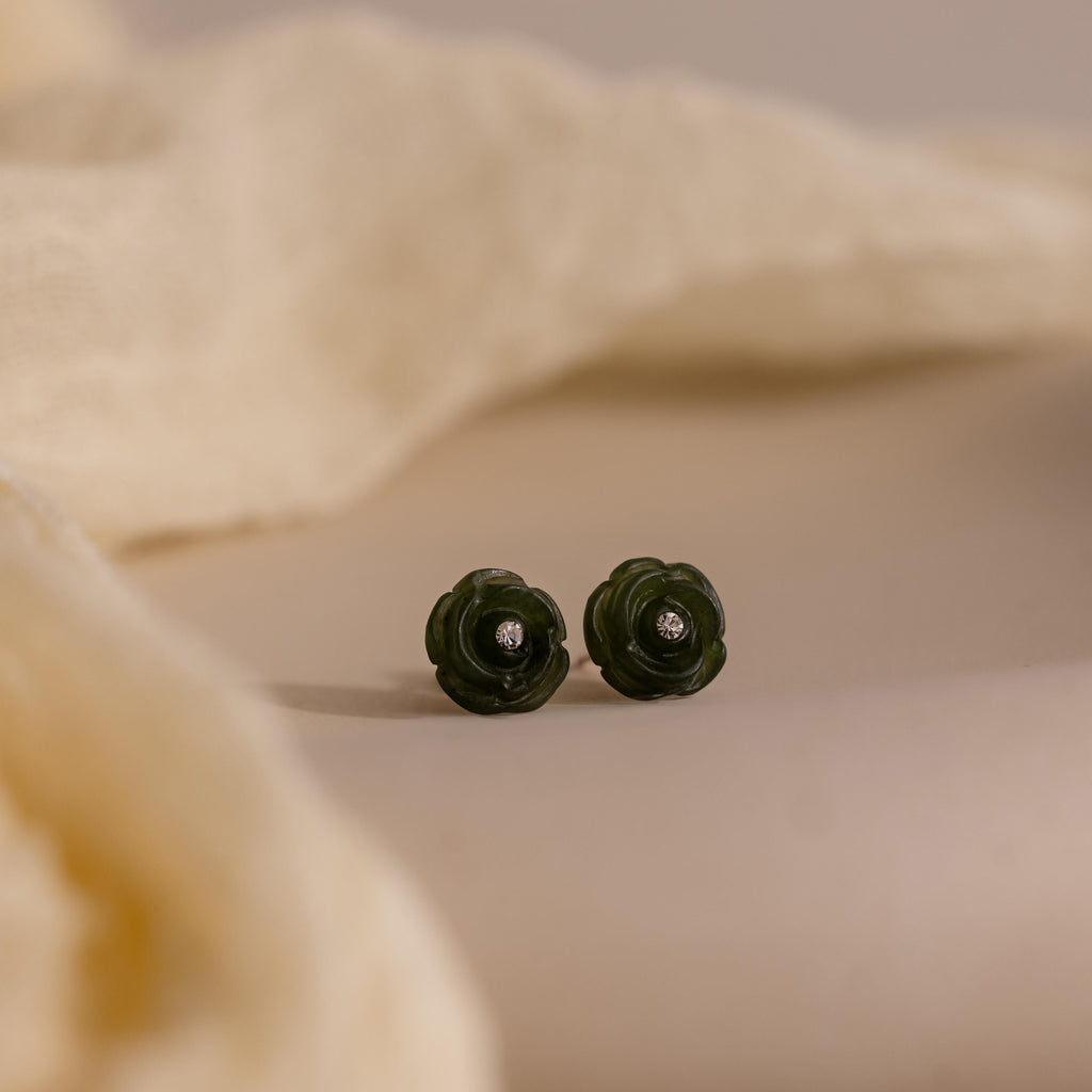 Jade Rose Studs
