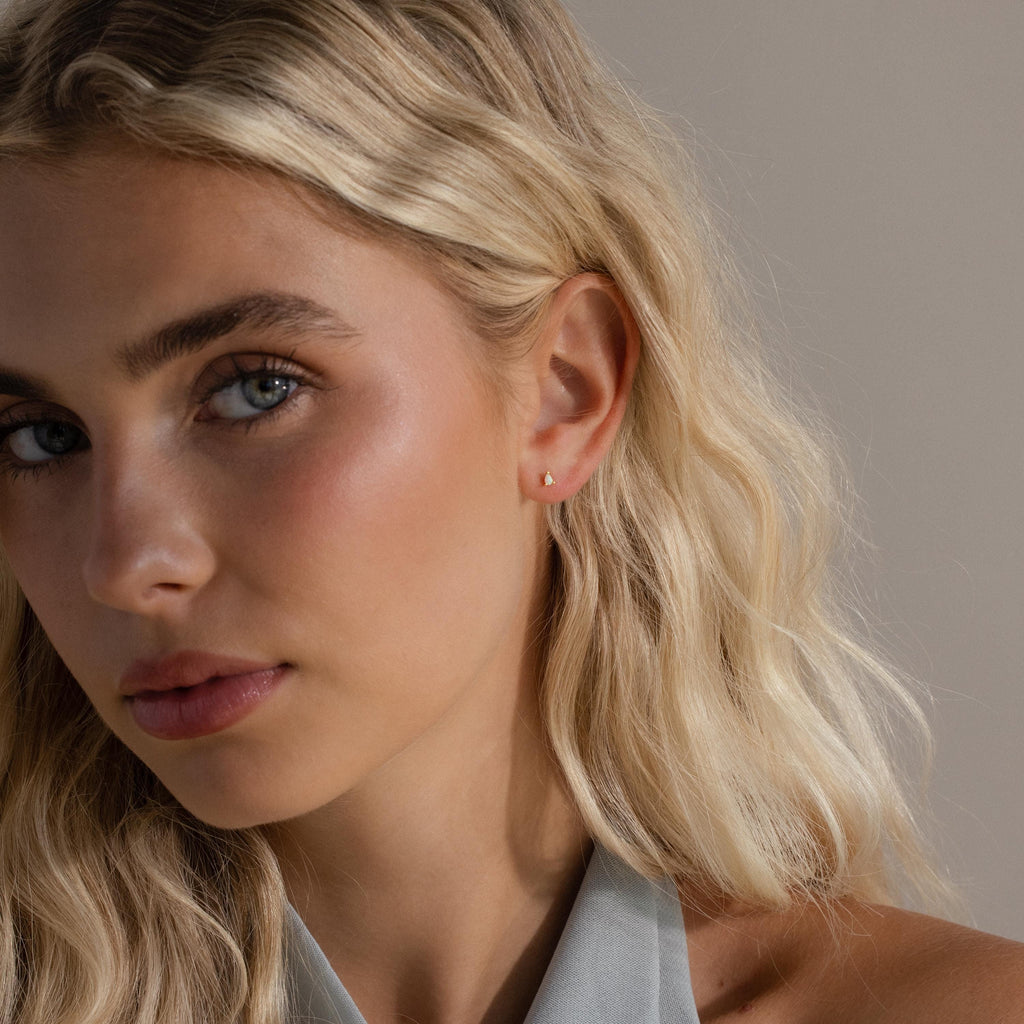 Opal Teardrop Flatback Studs
