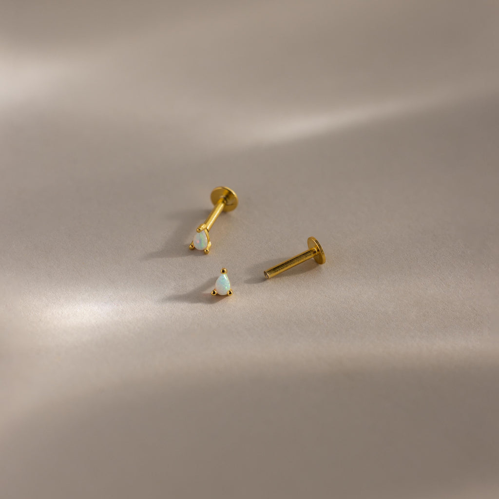 Opal Teardrop Flatback Studs