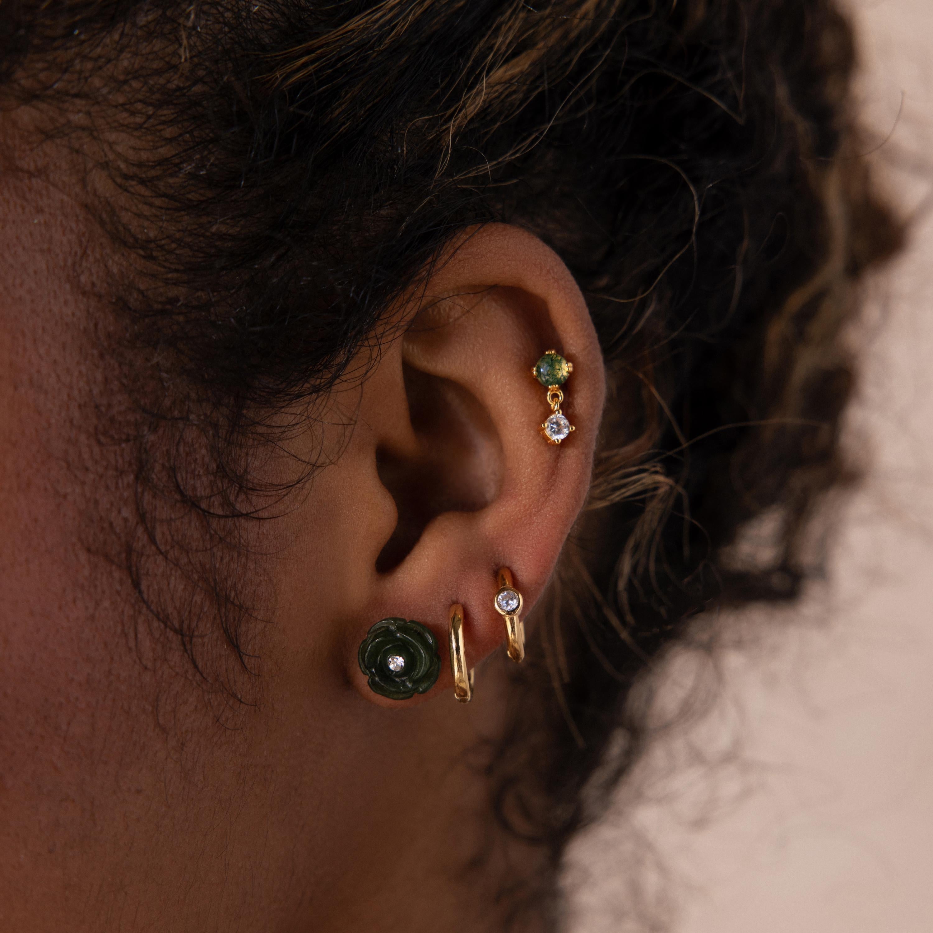 Jade Rose Studs