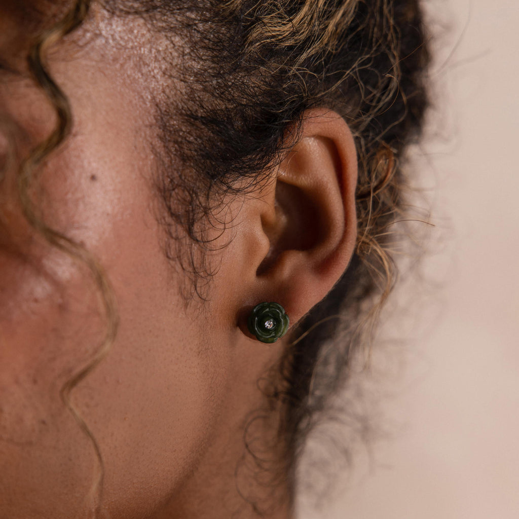 Jade Rose Studs