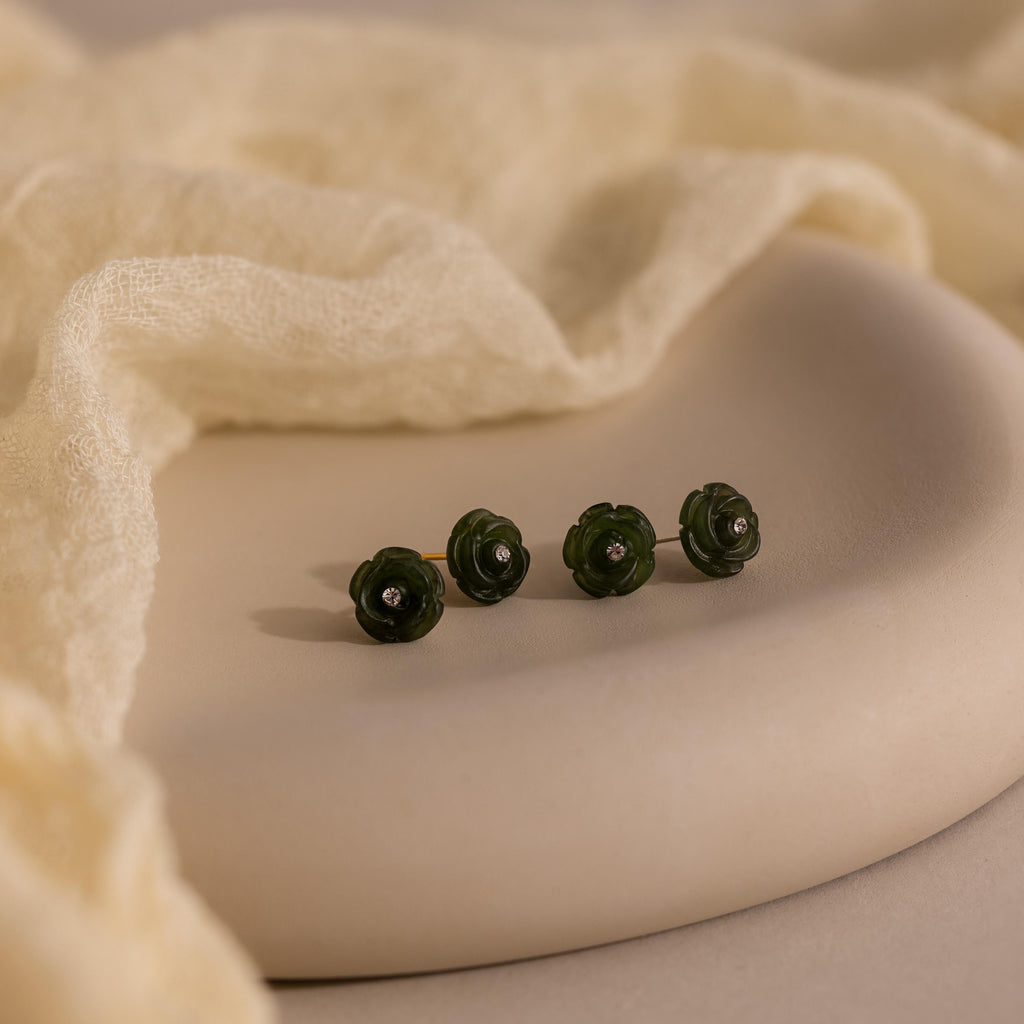 Jade Rose Studs
