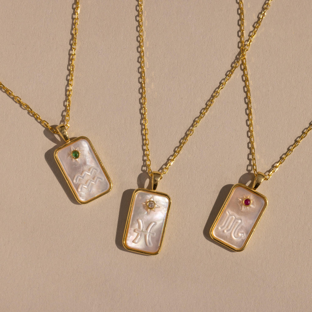 Pearl Zodiac Birthstone Necklace