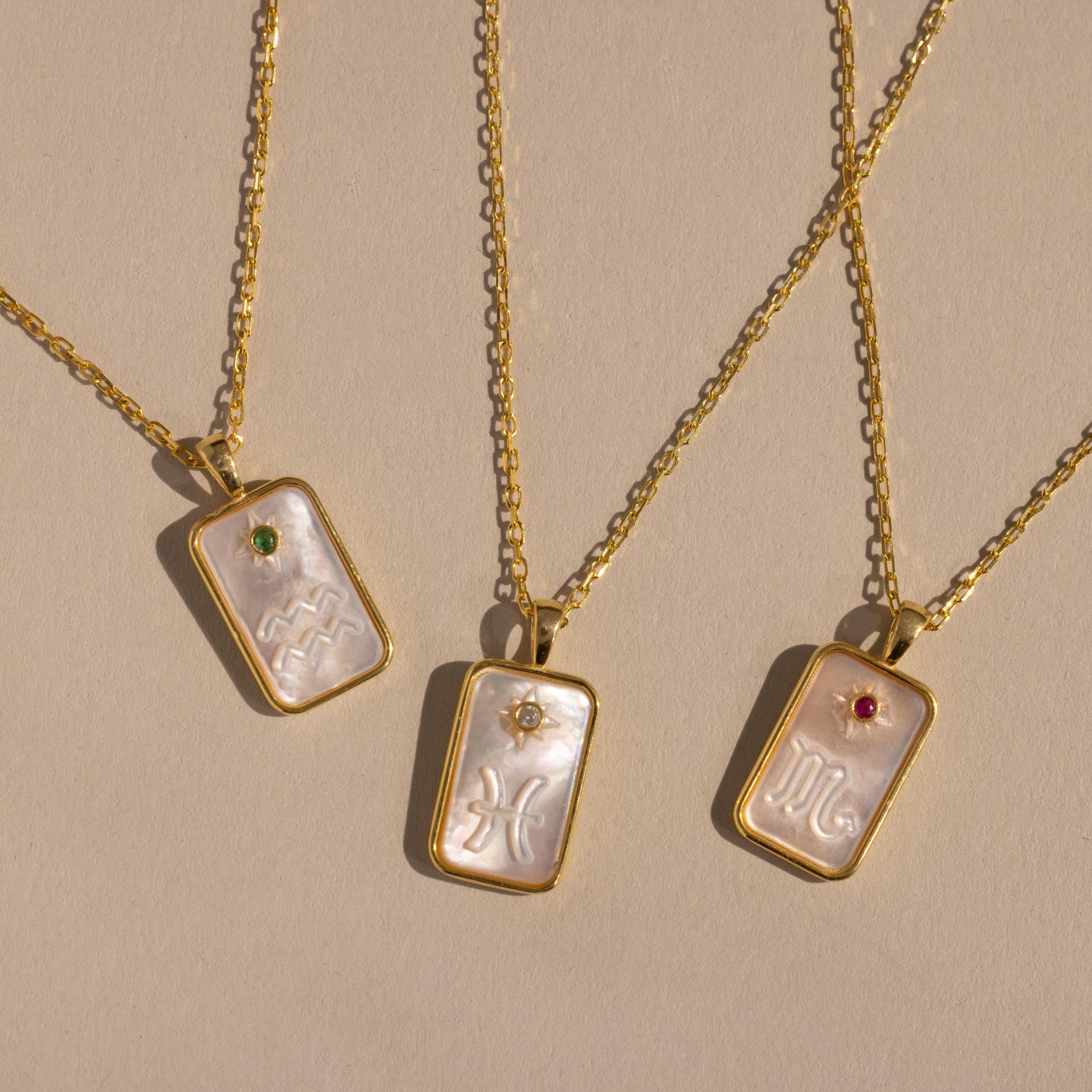 Pearl Zodiac Birthstone Necklace