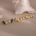 Marquise Birthstone & Pearl Studs