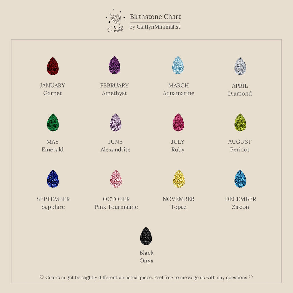 Teardrop Birthstone & Pearl Necklace