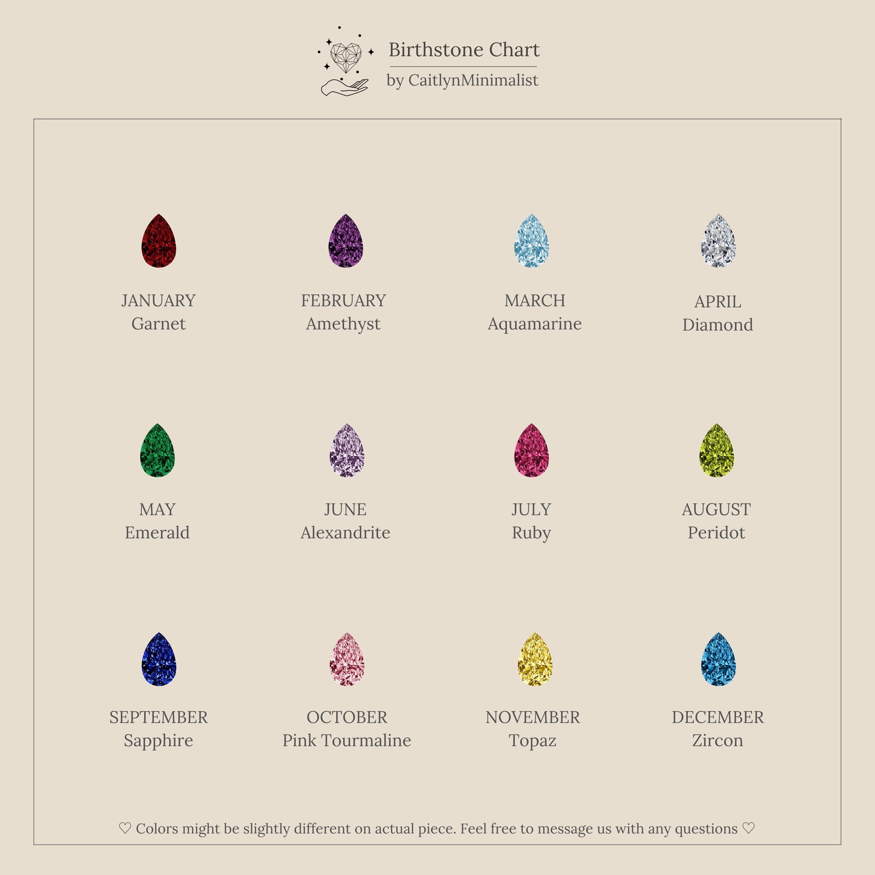Teardrop Birthstone Flatback Studs