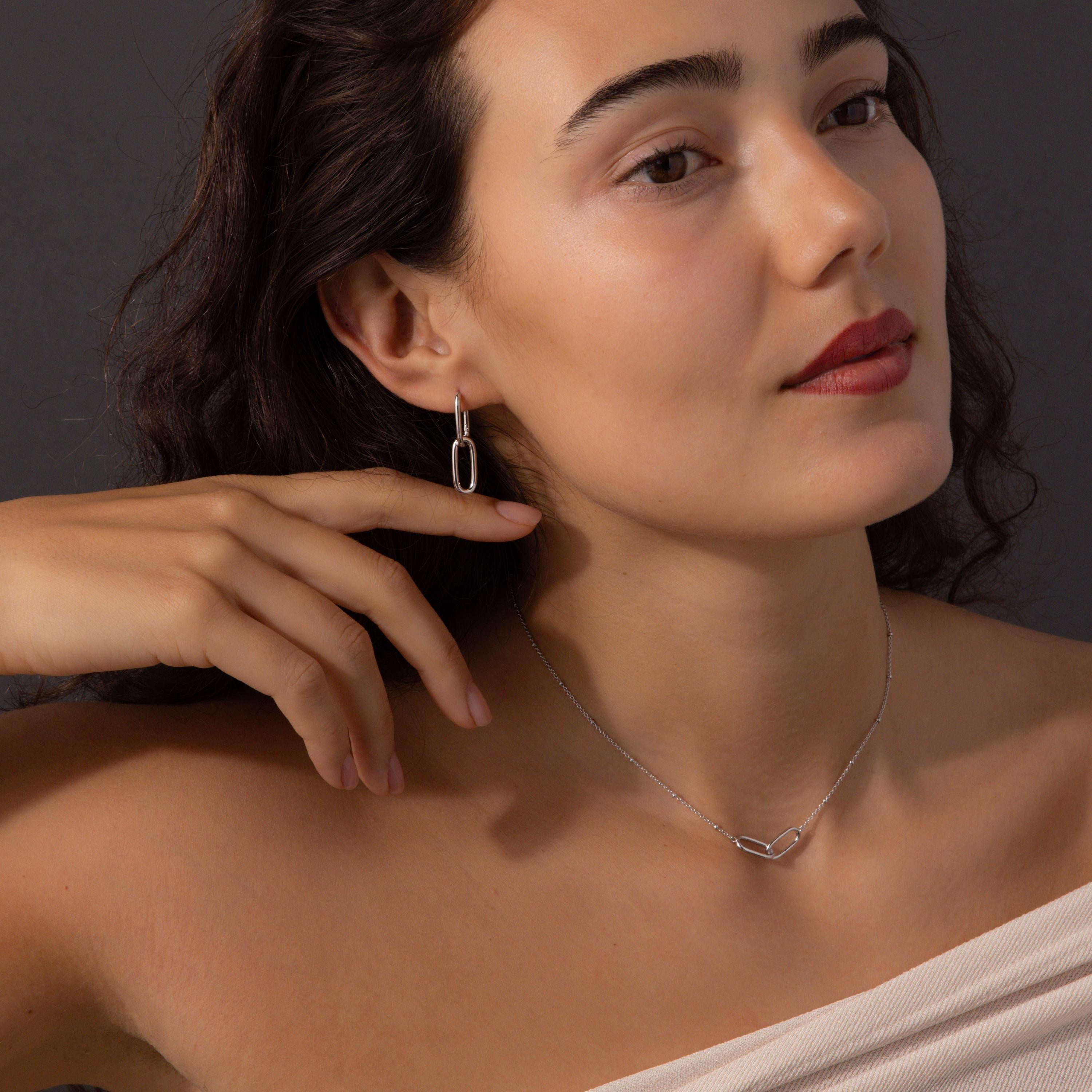 Linked Charm Necklace and Earrings Set