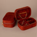 Cherry Red Velvet Jewelry Case