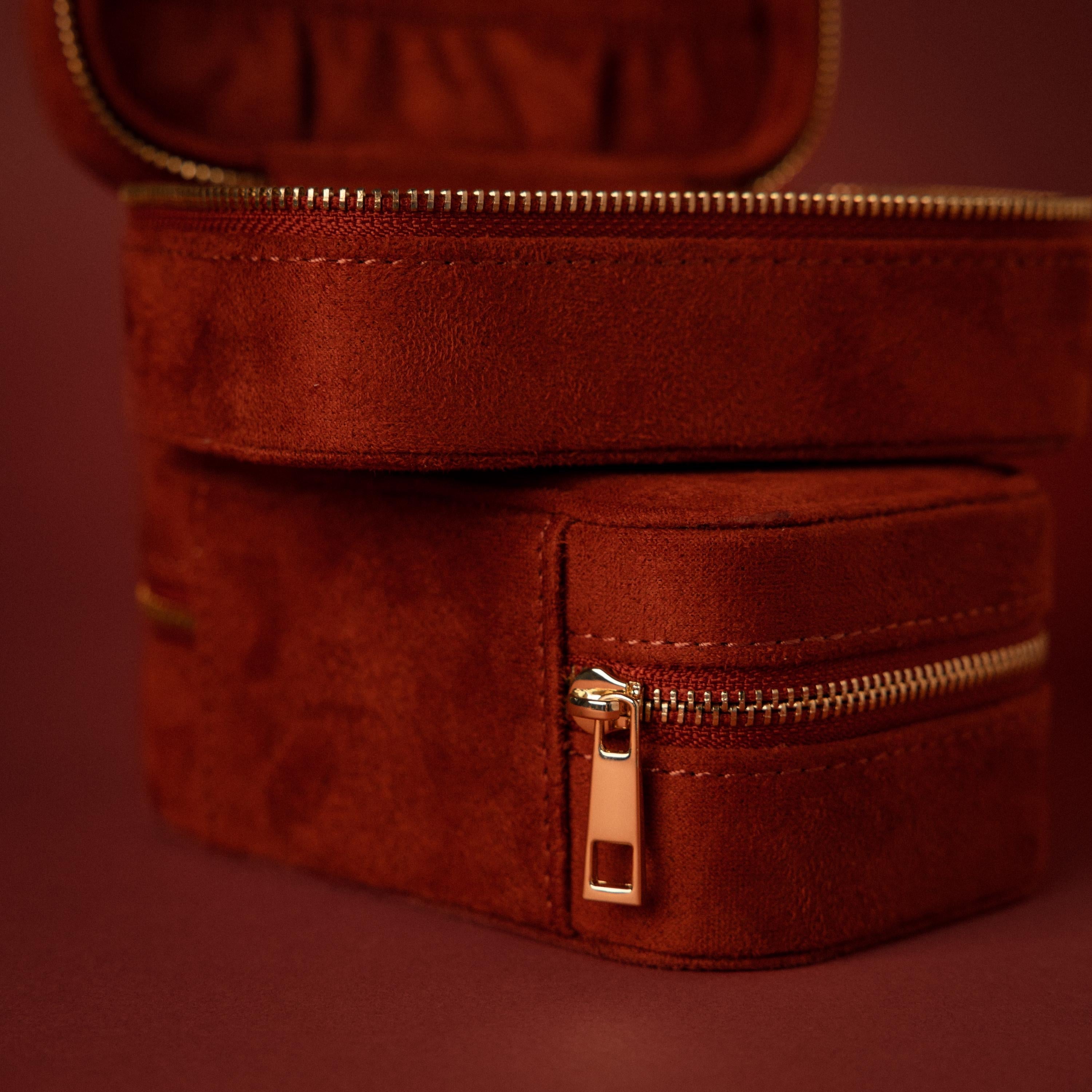 Cherry Red Velvet Jewelry Case