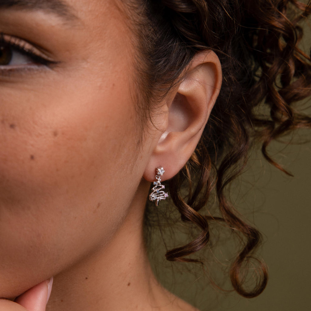 Holiday Diamond Tree Studs