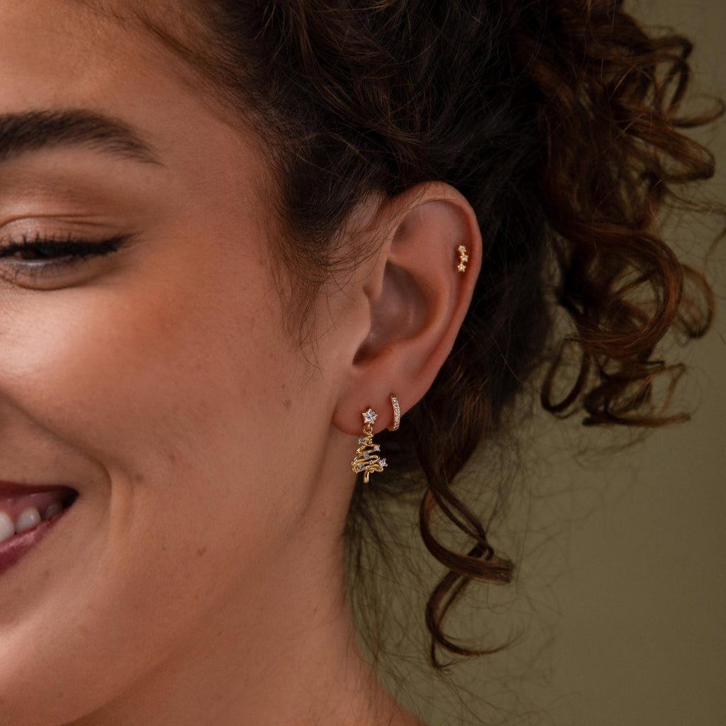Holiday Diamond Tree Studs