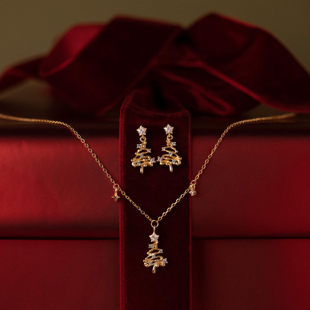 Holiday Diamond Tree Studs