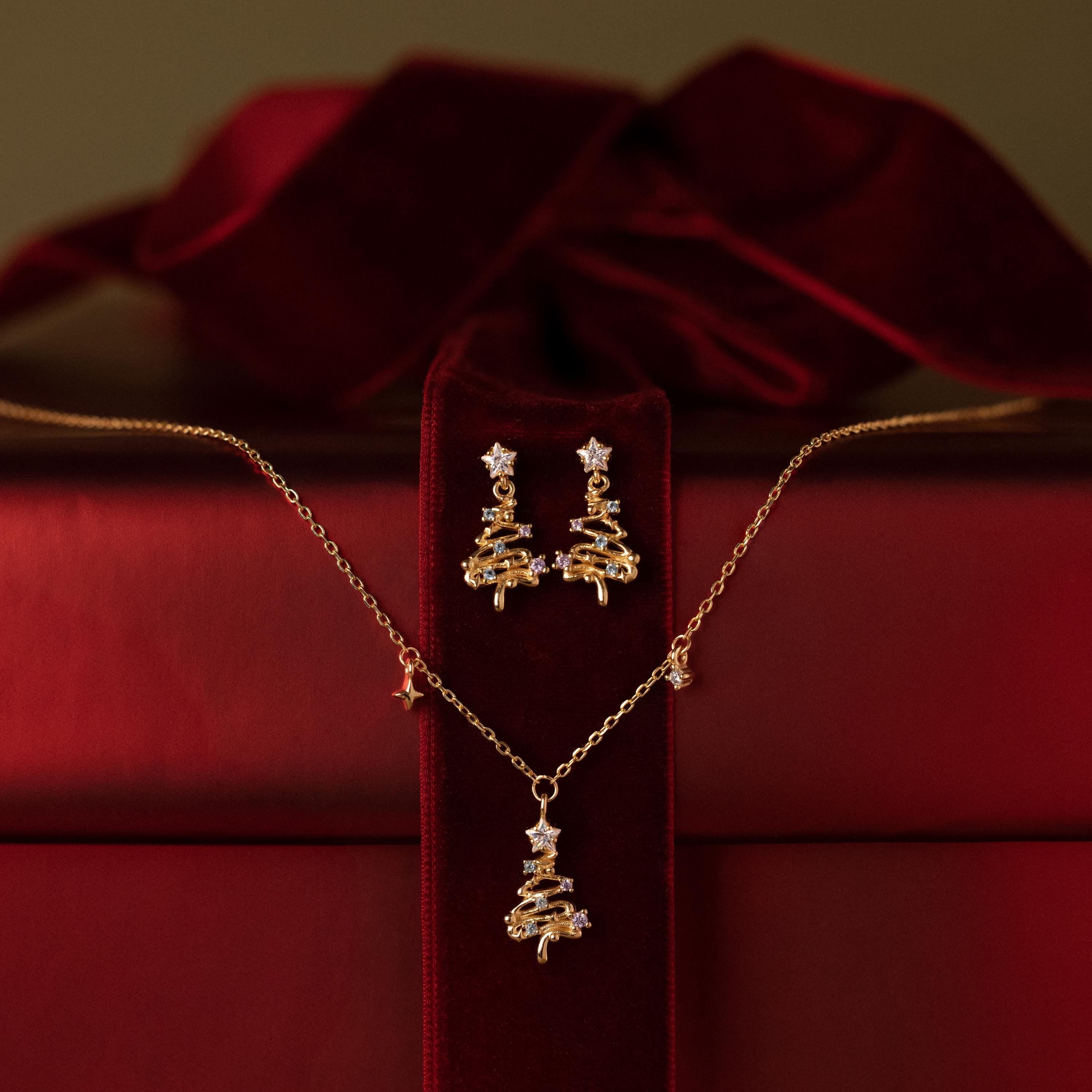 Holiday Diamond Tree Studs