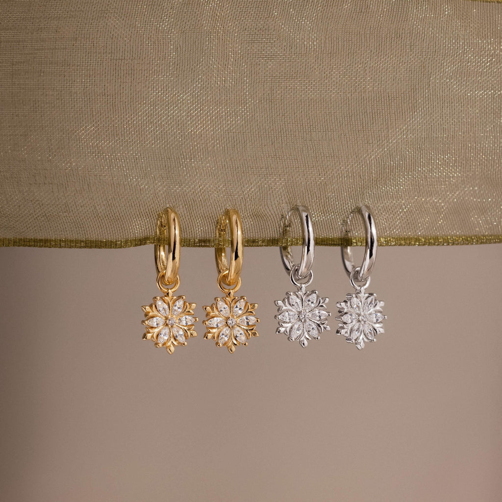 Diamond Poinsettia Hoops