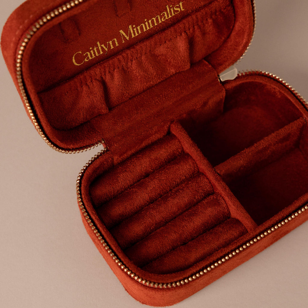 Cherry Red Velvet Jewelry Case