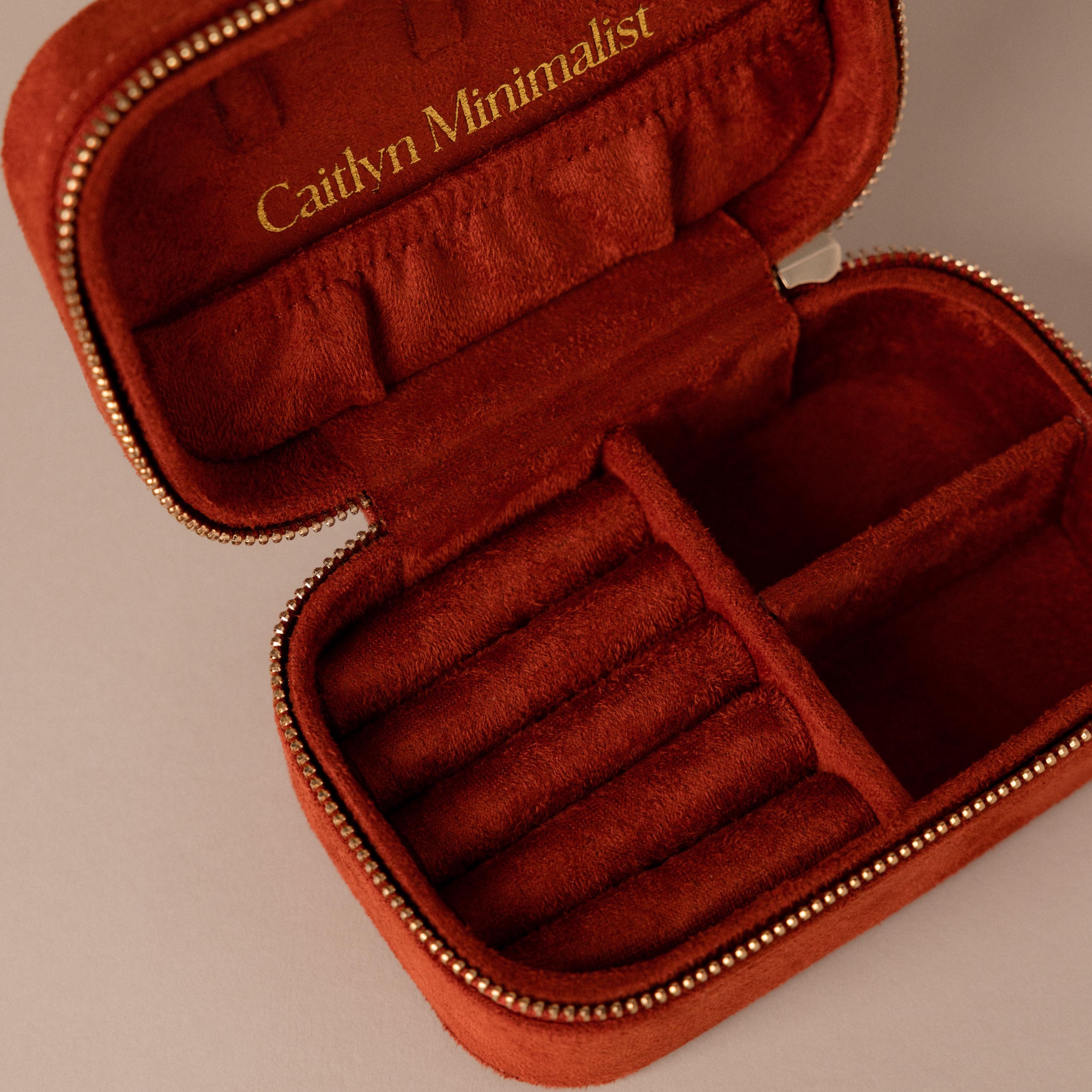Cherry Red Velvet Jewelry Case