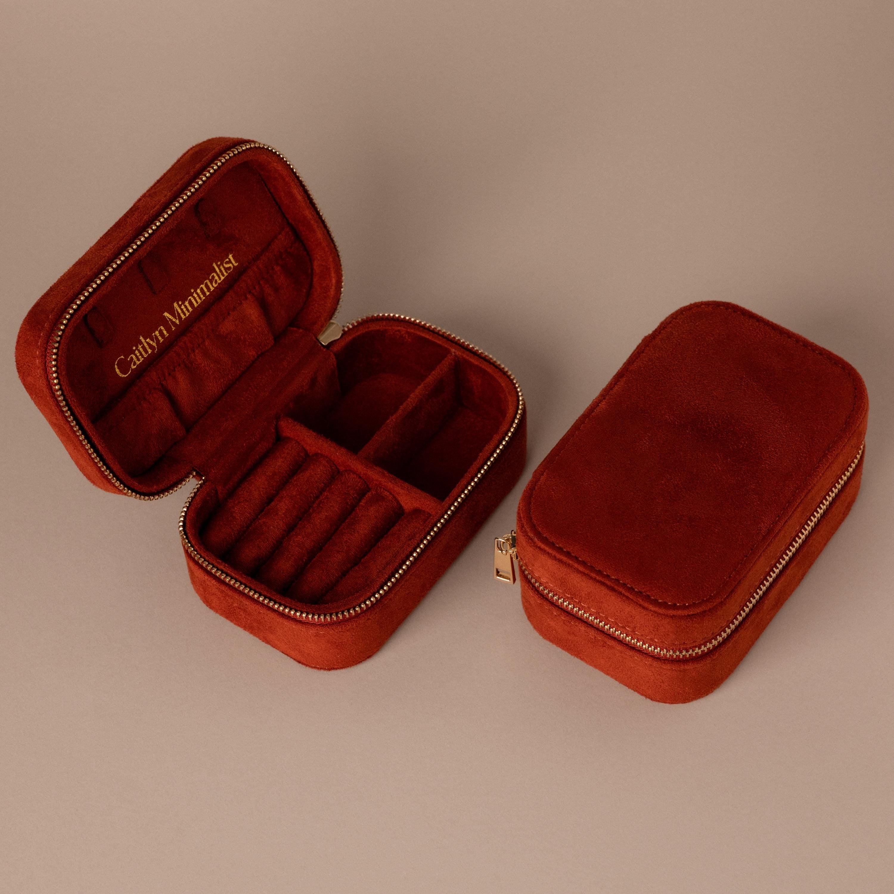 Cherry Red Velvet Jewelry Case